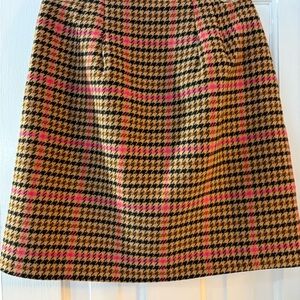 LOFT A-Line Skirt in Pink and Tan Plaid